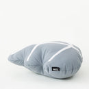 Modern Organic Leaf Design Grey Pillow Side Image