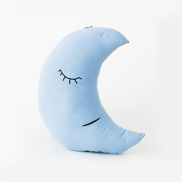 Modern Moon Shaped Blue Cotton Pillow | 212Concept