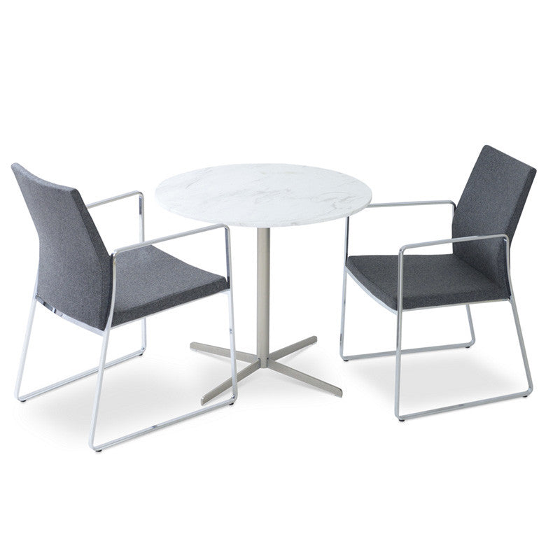 Buy Curved Minimal Design Steel Frame Sled Armchair | 212Concept