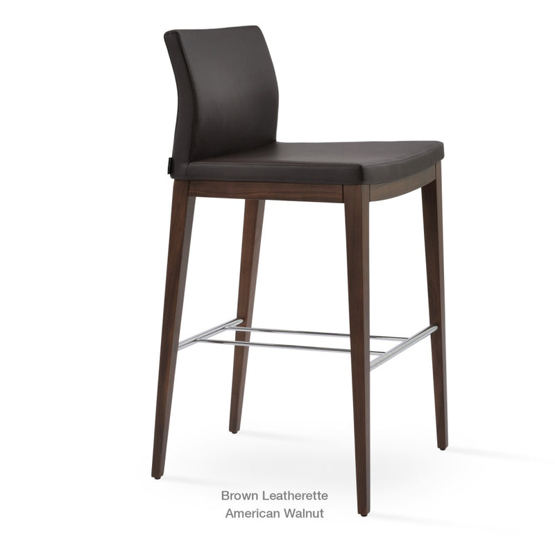 Pasha Wood Low Back Stools