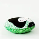 Modern Round Folk Woman Design Pillow in Green Print | 212Concept
