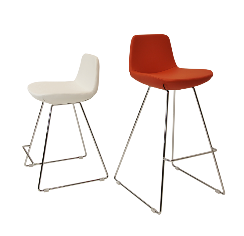 Pera Wire modern barstool and counter stool with steel frame 