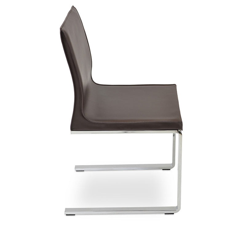 Buy Flat Sled Base Commercial Leather Dining Chair | 212Concept