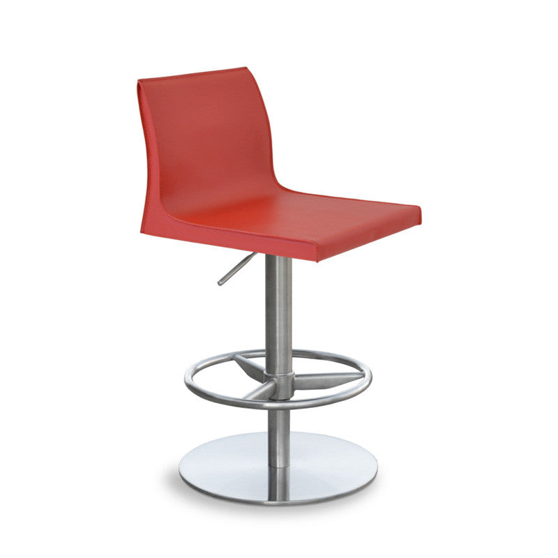 Buy Slim Adjustable Height Leather Kitchen Stool | 212Concept
