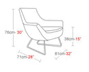 Rebecca Armchair Size Chart