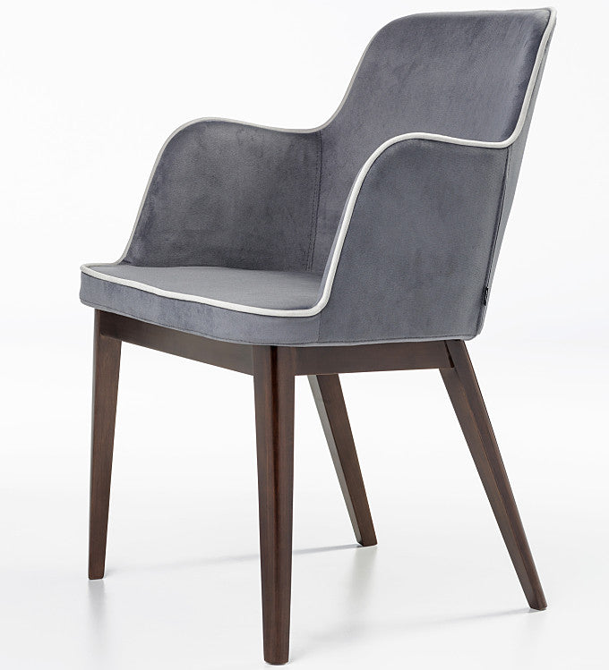 Modern Rift Armchair with Wood Base | 212Concept