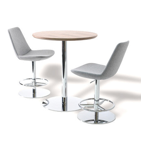 Eiffel Piston Barstool in grey leatherette