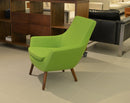 Rebecca Chair - Wood Legs - Pistachio Fabric