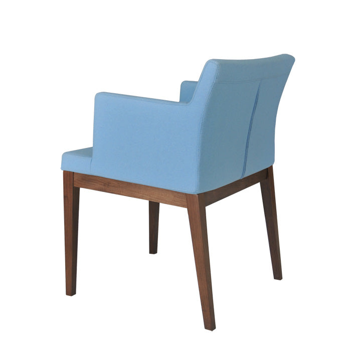 Sky blue Soho Wood modern armchair 