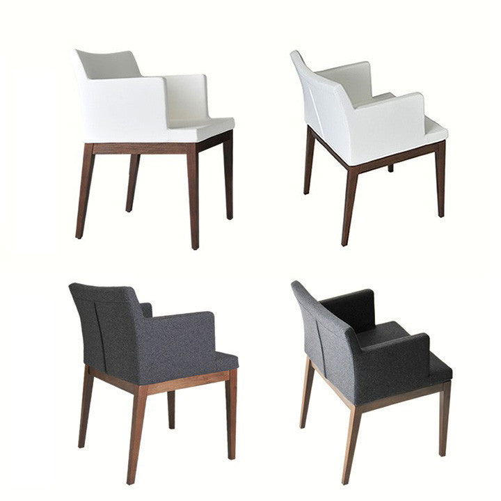 Soho Wood modern armchair side and rear view