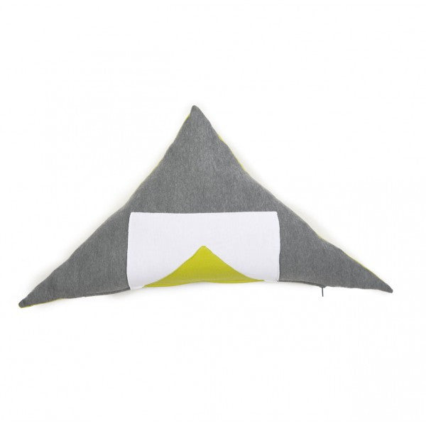 Green and grey modern toss pillow