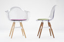 ZigZag modern dining chair  and armchair with transparent clear shell