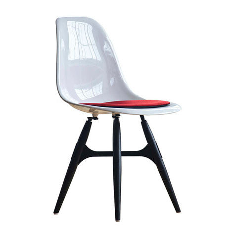 ZigZag modern dining chair with cherry seat pad
