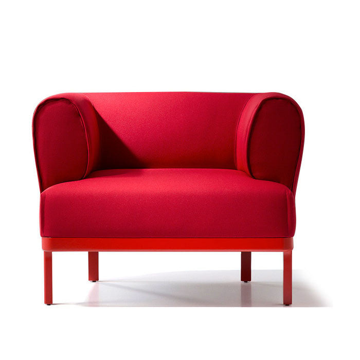 Buy Curvy Rounded Arms Wide Red Lounge Chair | 212Concept